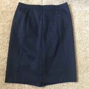 Navy Ann Taylor Pencil Skirt